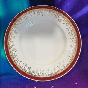 Vintage Myott Royalty Salad Plate Burgundy Gold